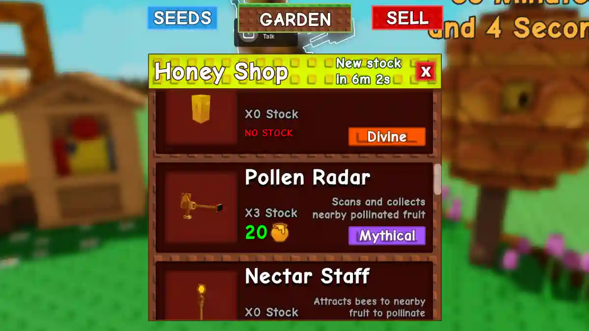 Pollen Radar in Grow a Garden
